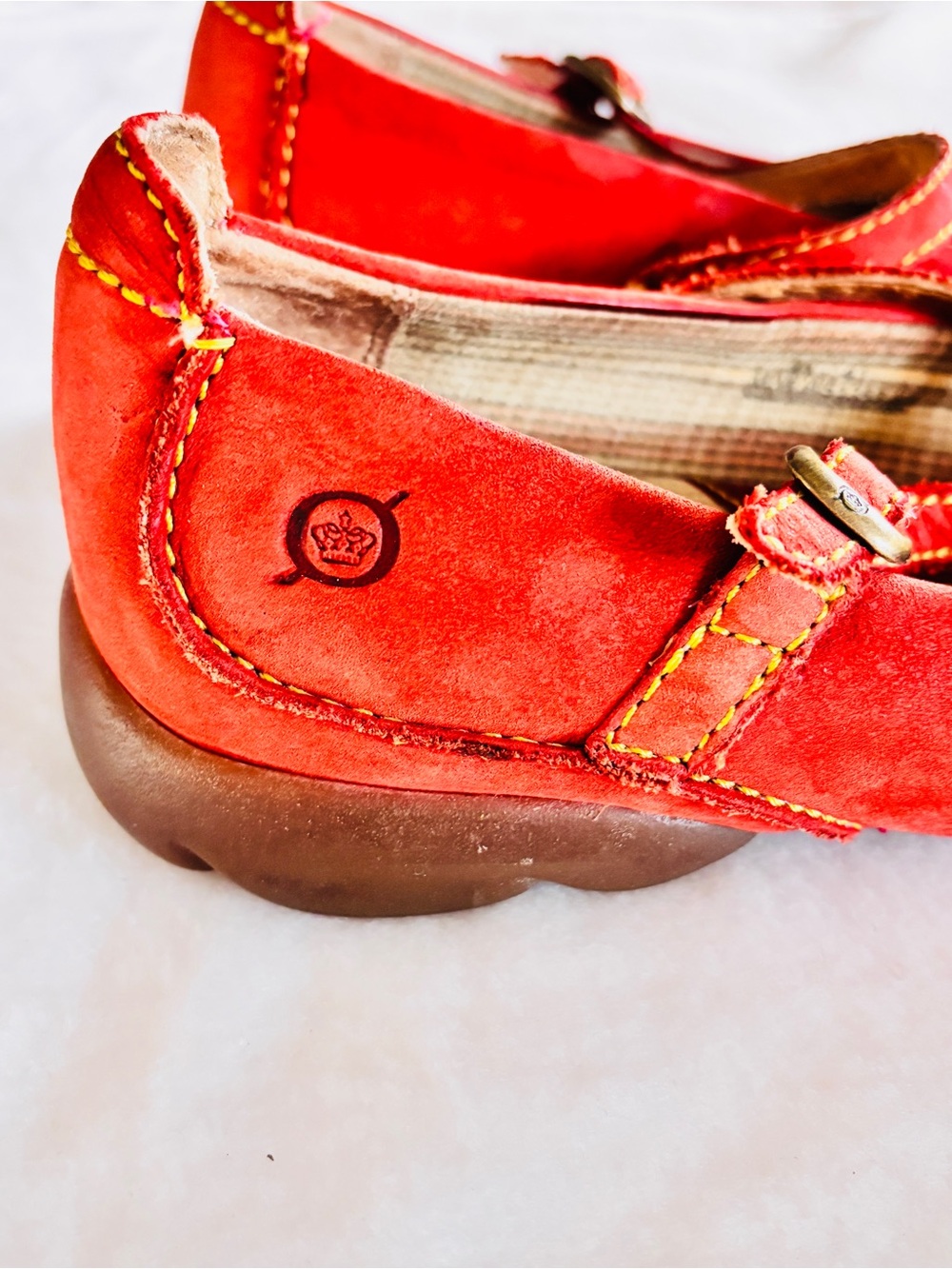 Red Suede Leather Born Mary Janes - Picture 5 of 7